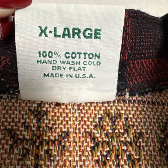 VTG Sugar Street Weavers AOP Cardigan Jacket Art Christmas Santa X Large USA - Picture 5 of 11